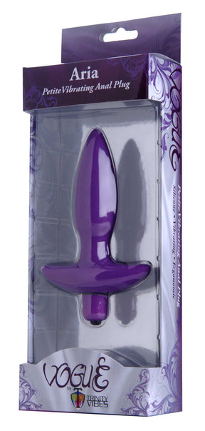 XR Brands Aria Small Silicone Vibrating Anal Plug, Purple - TV-AD330-SMALL