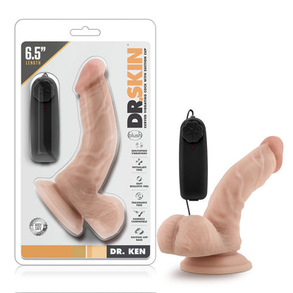 Dr. Skin - Dr. Ken - 6.5 Inch Vibrating Cock With Suction Cup - Vanilla by Blush