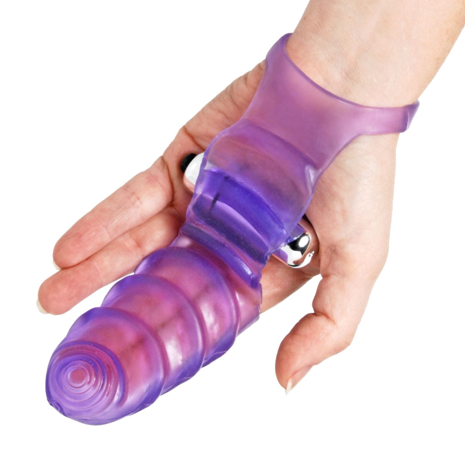 Double Finger Banger Vibrating G-Spot Glove - Purple by XR Brands