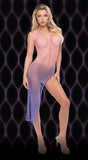 Lapdance Violet Sky Off-Shoulder Fishnet Mini Dress — One Size - X-LC133
