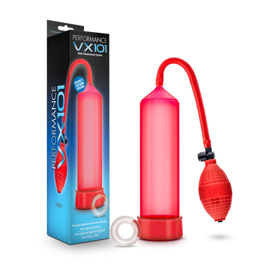 Blush Performance Vx101 Male Enhancement Pump — Red, 8 in Insertable - BL-01108