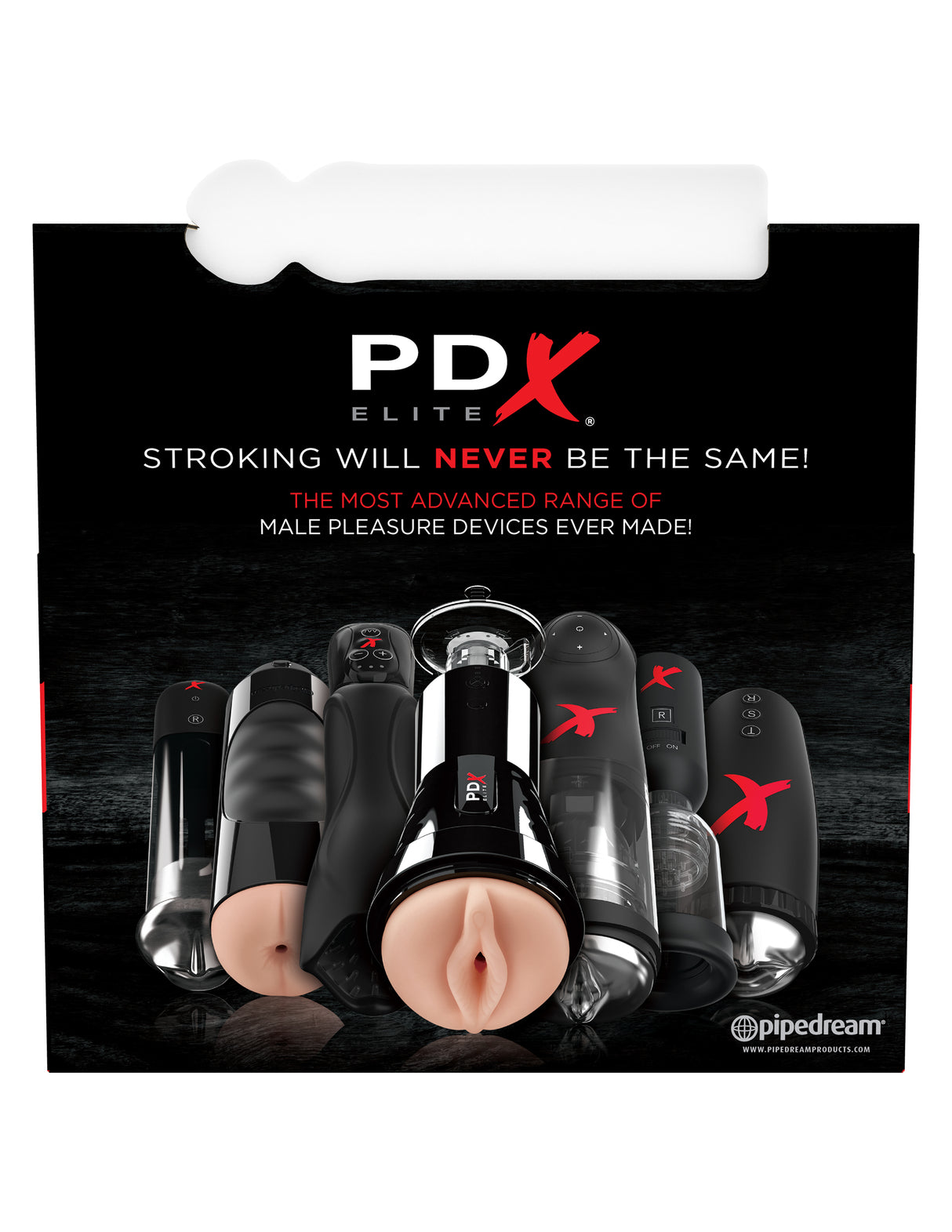 Pipedream PDX Elite Vibrating Strokers — Display of 12 (4 Vaginal, 4 Anal, 4 Oral) - PDRD520-99