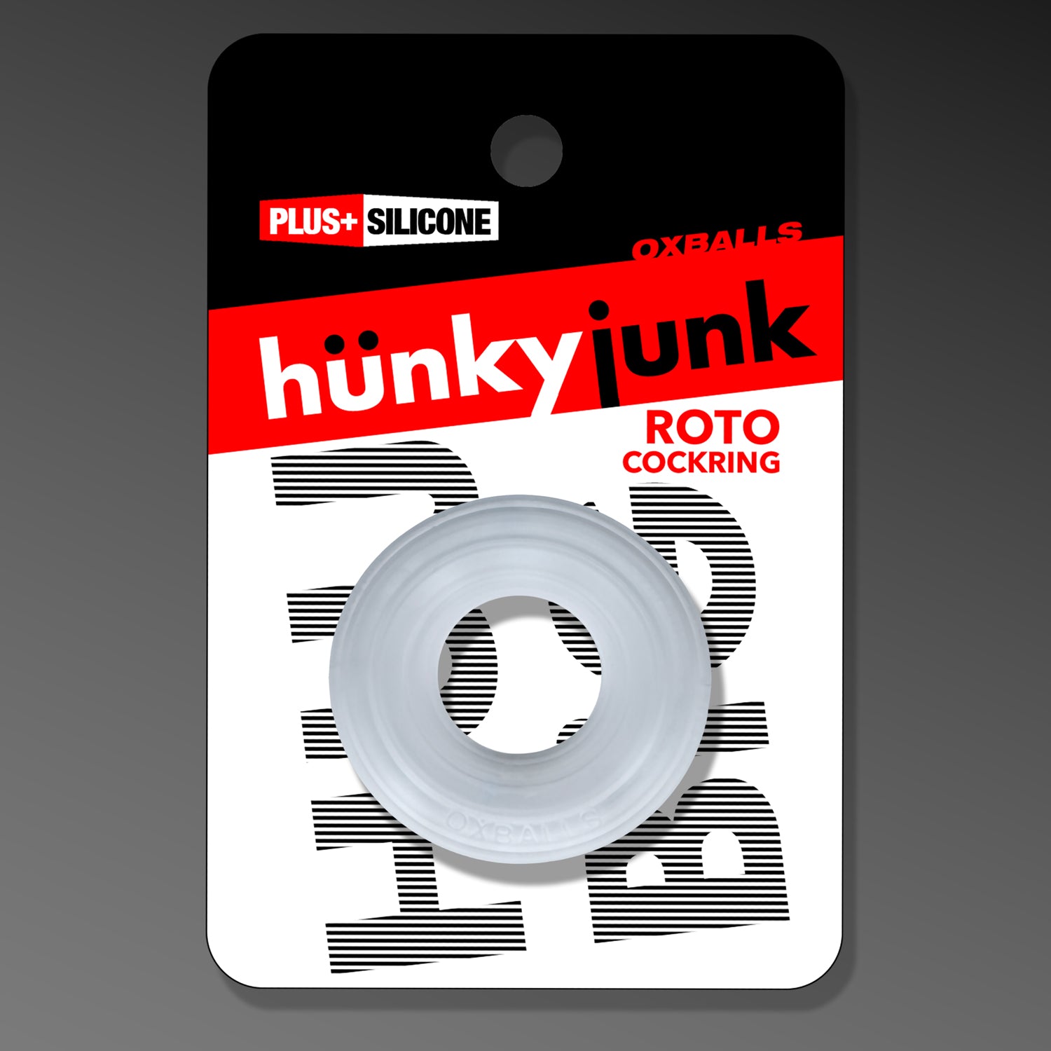 Oxballs Roto Grooved Gripper Cockring — Clear Steam - HUJ-150-CST