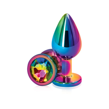 nsnovelties Rear Assets Medium Anal Plug — Rainbow Multicolor - NSN0960-29
