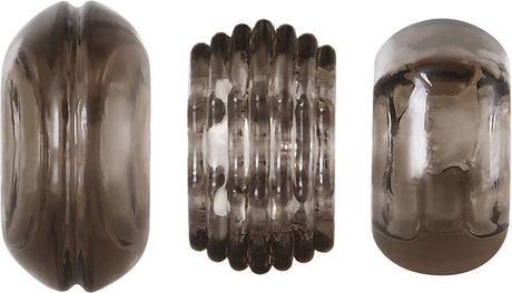 Evolved Novelties Triple Thick Cock Rings — 3-Pack Assorted Shapes - ZE-CR-3237-2