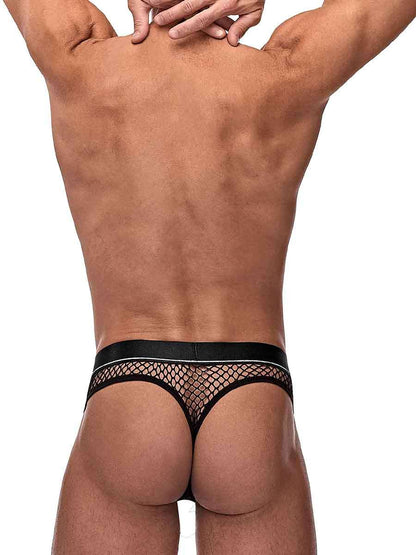 Cock Pit Net Cock Ring Thong - S/ M - Black by Male Power