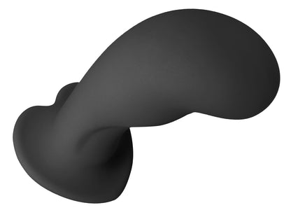 Heart on Silicone Harness Dildo - Black by XR Brands