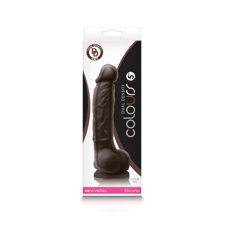 nsnovelties Colours Dual Density 5-Inch Dildo, Dark Brown - NSN-0403-19