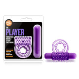 Blush Play With Me The Player Vibrating Double Strap Ring, Purple - BL-91911