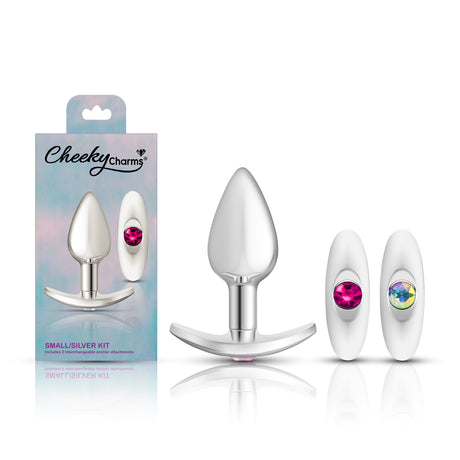 Silver Anchor Buttplug Kit - Clear Iridescent/pink