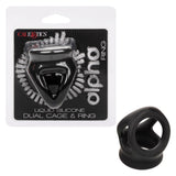 Alpha Liquid Silicone Dual Cage and Ring - Black Ring - Black