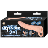Nasstoys Great Extender 2-in-1 Extender & Masturbator, 8.3 in, Beige - NW3190