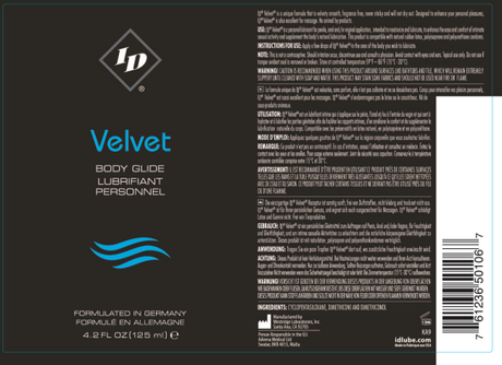 I.D. Lubricants I.D. Velvet Body Glide Personal Lubricant — 4.2 oz - ID-VEL-11