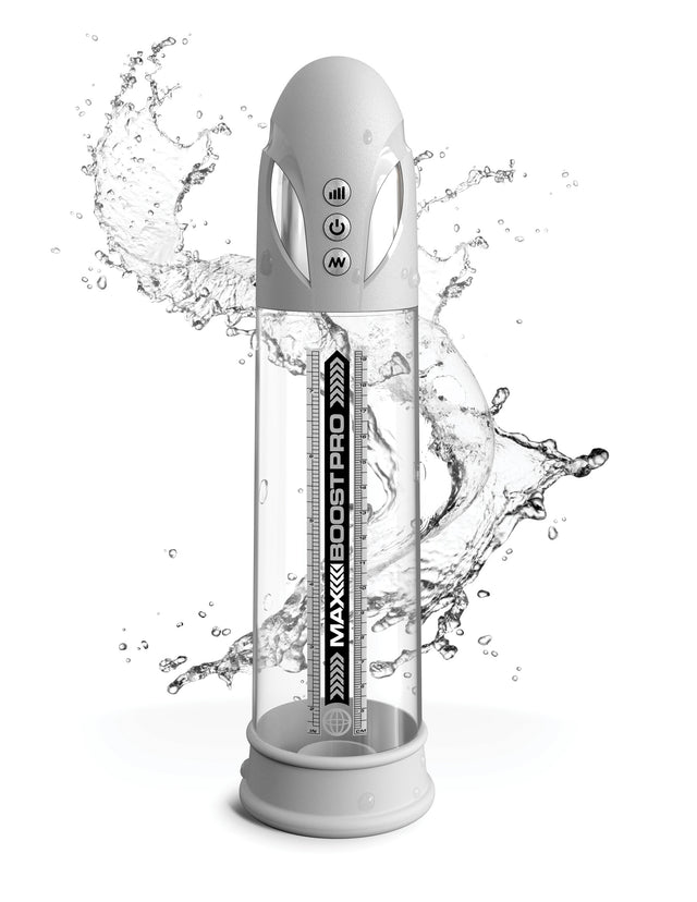 Pipedream Max Boost Pro Flow Penis Pump — White/Clear - PD325019
