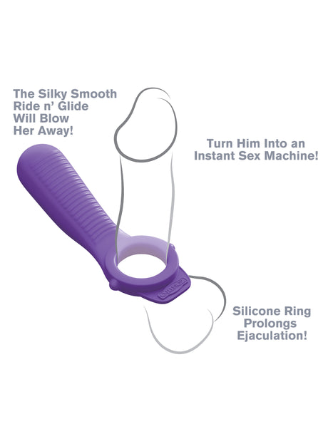 Pipedream Ride n' Glide Couples C-Ring with Vibrating Stimulator - PD5824-12