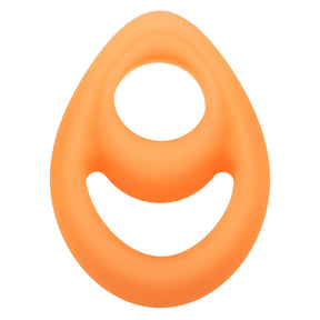 CalExotics Alpha Glow-In-The-Dark Liquid Silicone Teardrop Cock Ring — Orange - SE1492302