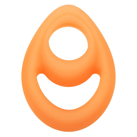 CalExotics Alpha Glow-In-The-Dark Liquid Silicone Teardrop Cock Ring — Orange - SE1492302