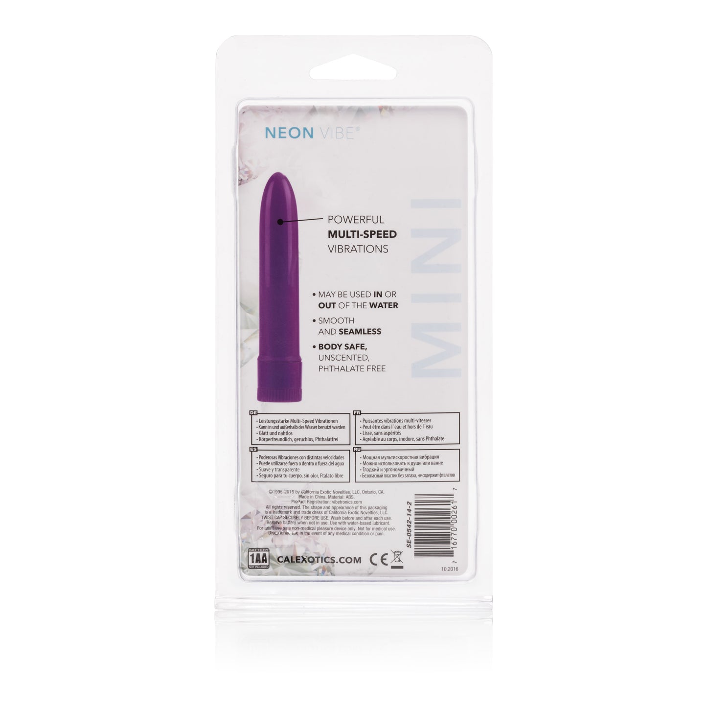 Mini Neon Multi-Speed Vibe 4.5 Inches - Purple by CalExotics