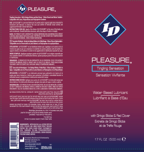 I.D. Lubricants Pleasure Water-Based Tingling Lubricant, 17 fl oz - ID-PLS-17