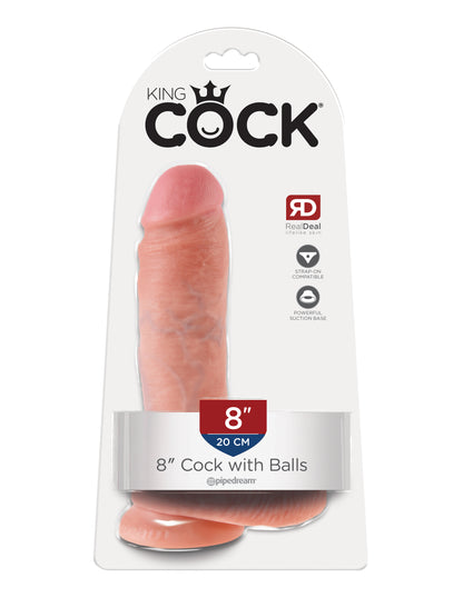 King Cock 8-Inch Cock With Balls - Flesh by Pipedream
