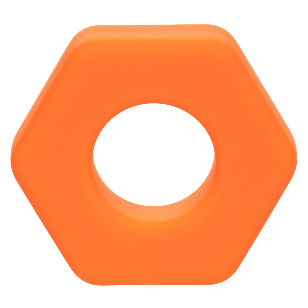 CalExotics Alpha Liquid Silicone Prolong Sexagon Ring — Orange, 0.75" - SE1491702