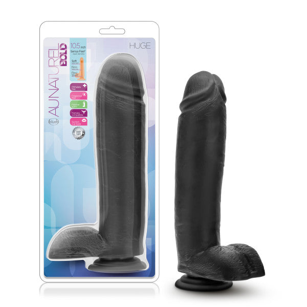 Au Natural - Bold - Huge - 10.5 Inch Dildo - Black by Blush