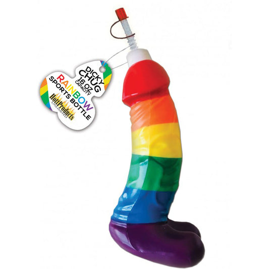 Hott Products Rainbow Dicky Chug Sports Bottle, 16 oz - HTP3264
