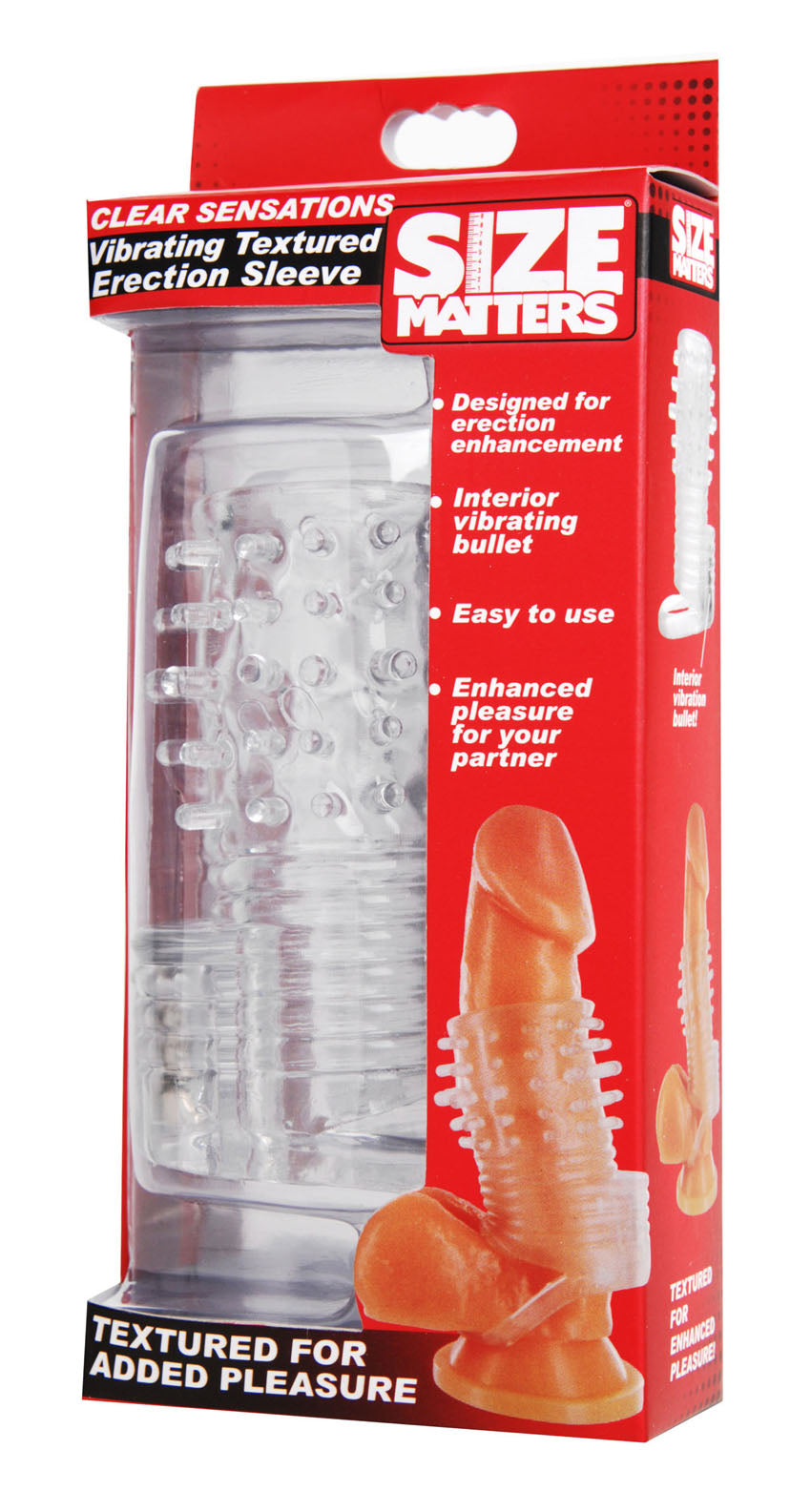 XR Brands Clear Sensations Vibrating Textured Sleeve - SM-AE452