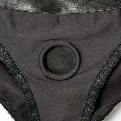 Em. Ex. Active Harness Wear Crotchless Silhouette - Black - Large by Sportsheets