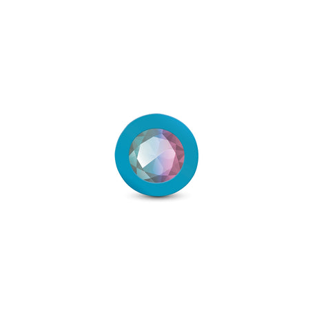 Gemma Clear Iridescent Gem Teal Silicone Plug - L