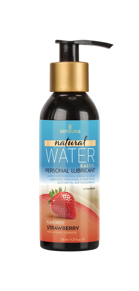 Sensuva Natural Water-Based Strawberry Lubricant — 4 fl. oz. (125 ml) - SEN-VL362-ML