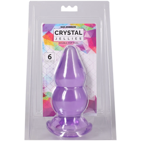 Doc Johnson Crystal Jellies Double Pop Plug — 6 Inch, Purple - DJ0288-96-CD