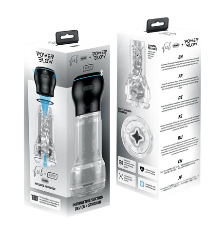 Kiiroo Pocket Stroker Crystal + PowerBlow Suction Combo - KR6324