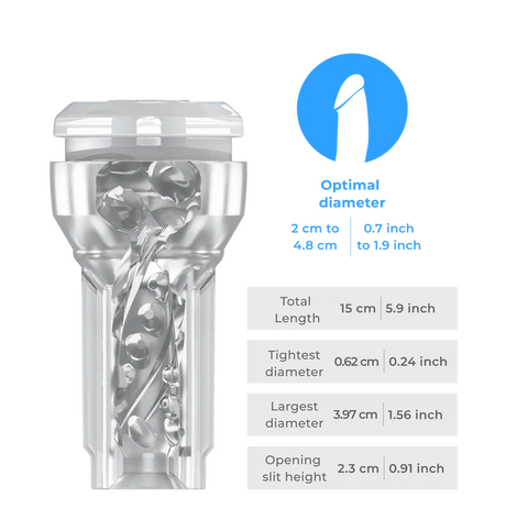 Kiiroo Pocket Stroker Crystal + PowerBlow Suction Combo - KR6324