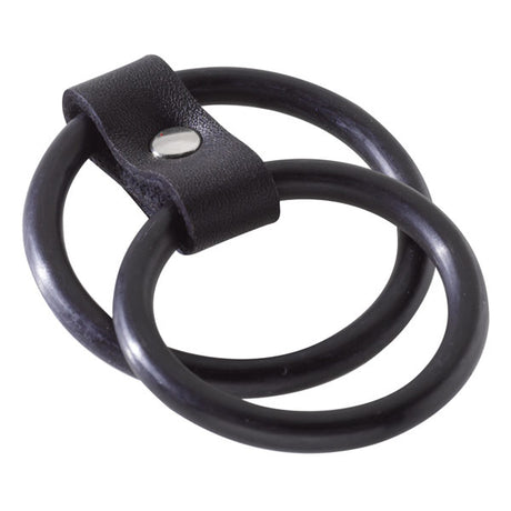 Spartacus Nitrile Dual Cock Ring — 2 in Base, 1.5 in Shaft, Black - BSPL-06D-2