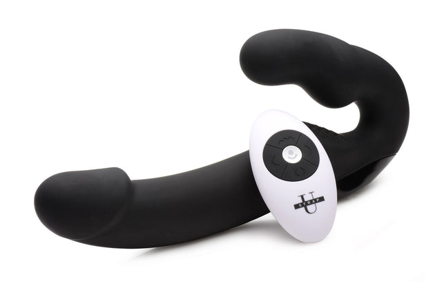 "Urge Silicone Strapless Strap on With Remote - Black SU-AF707"