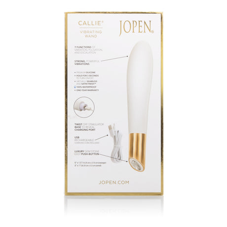 JOPEN Callie Vibrating Wand — Satin Finish, USB Rechargeable - JO8100253