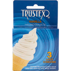 Paradise Marketing Trustex Vanilla Flavored Lubricated Condoms - 3 Pack - AL-4010