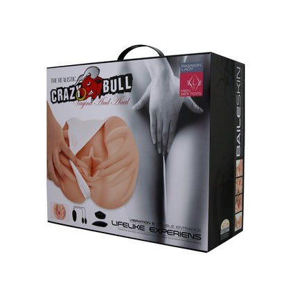 Crazy Bull the Realistic Skin-Like Texture Vagina and Anal Masturbator Vibration and Double Entrance by Pretty Love