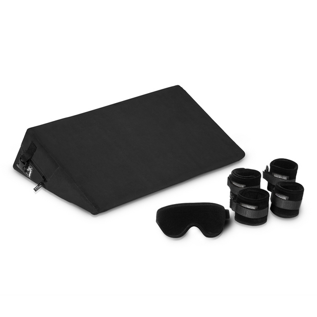Liberator Black Label Wedge Positioning Pillow, Black (Blindfold & Cuffs Included) - L5022