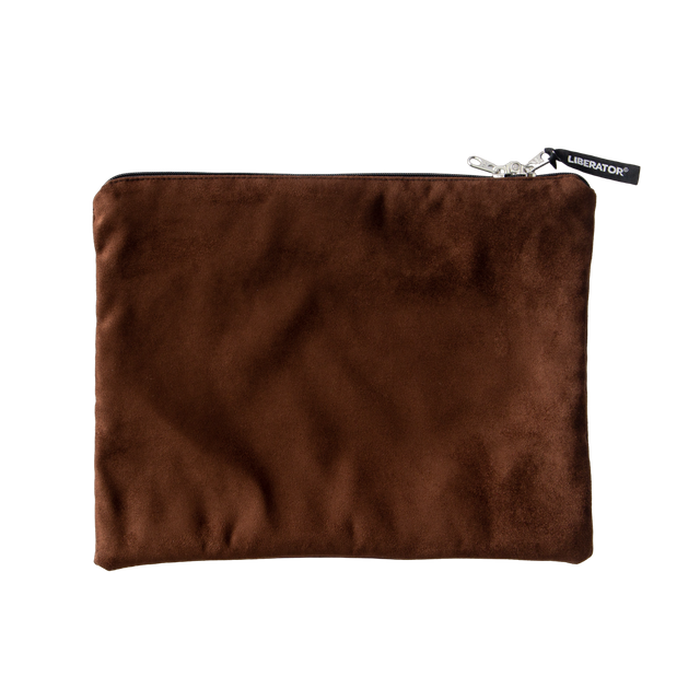Liberator Zappa Toy Bag — Chocolate Microsuede, 13.5 x 11 in - L7864