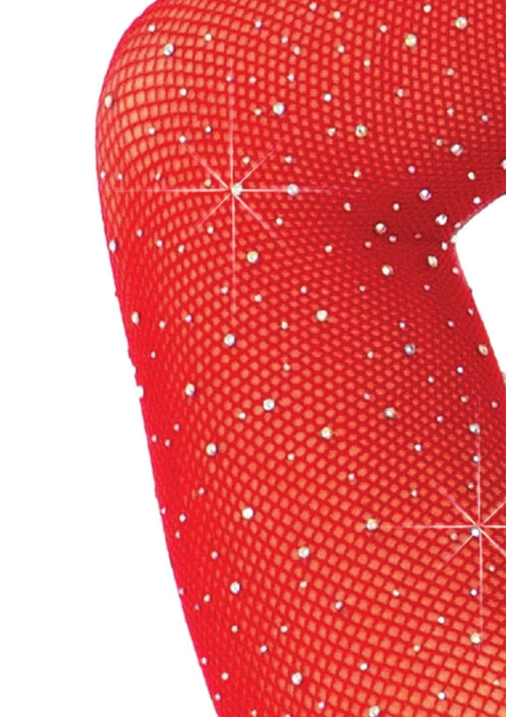 Rhinestone Snap Crotch Bodysuit - One Size - Red by Leg Avenue