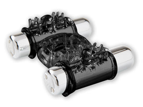 Nu Sensuelle Double Action Bullet Ring — 7-Function, Black - BT-M37BK