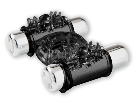 Nu Sensuelle Double Action Bullet Ring — 7-Function, Black - BT-M37BK