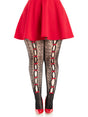 Leg Avenue Plus Sweetheart Striped Tights Black/Red - LA-9733XBRD1X2