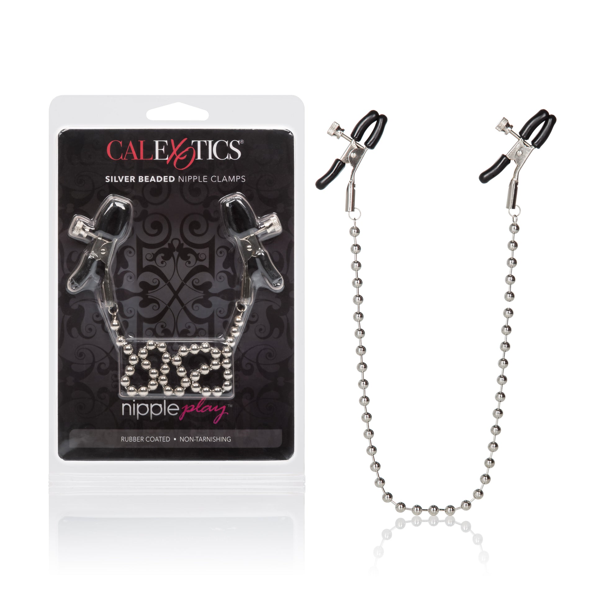 Silver Beaded Nipple Clamps by CalExotics