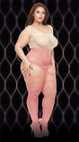 Lapdance Pink Mirage Suspender Bodystocking - X-LC135-X-1