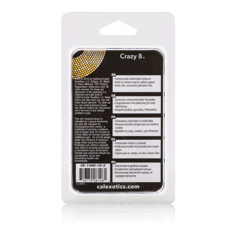 CalExotics Crazy 8 Cock Ring — Dual-Support, Black - SE1490102