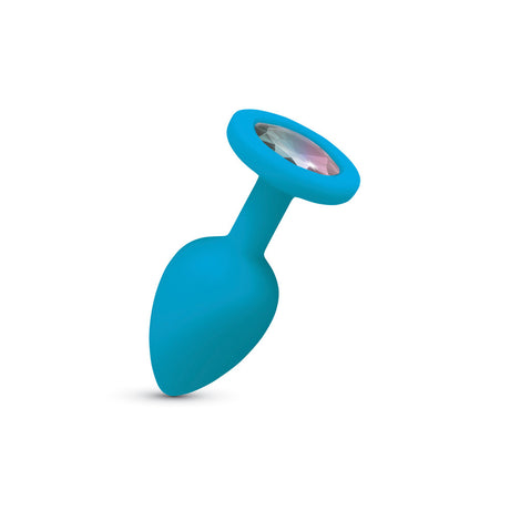 Viben Gemma Teal Silicone Anal Plug with Iridescent Gem — Small - VB-CC9164