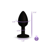 Gemma Pink Gem Black Silicone Plug - Small